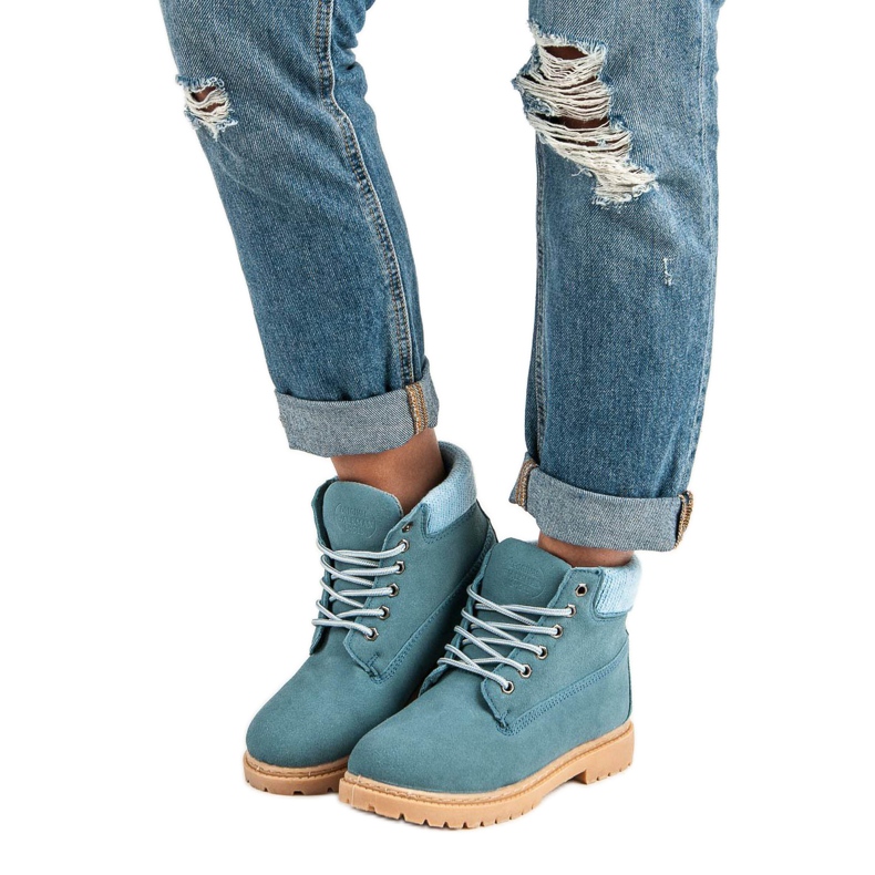 Original Walkman Shoes Kék bőr csizma 2