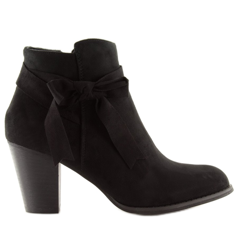 Fekete magas sarkú csizma 863-GA Black 1