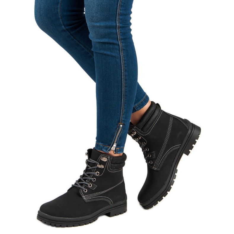 Fekete kötött túracipő 2