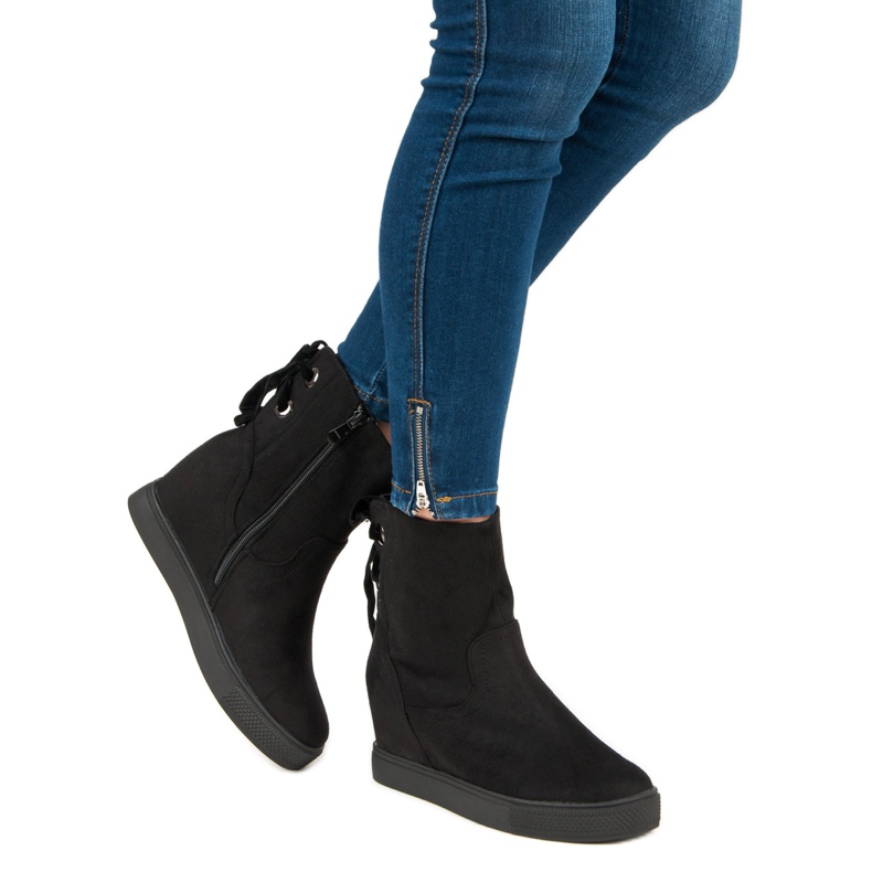 Bestelle Bordó ék csizma fekete 2