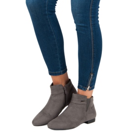 Vinceza Szürke lapos bokacsizma 1