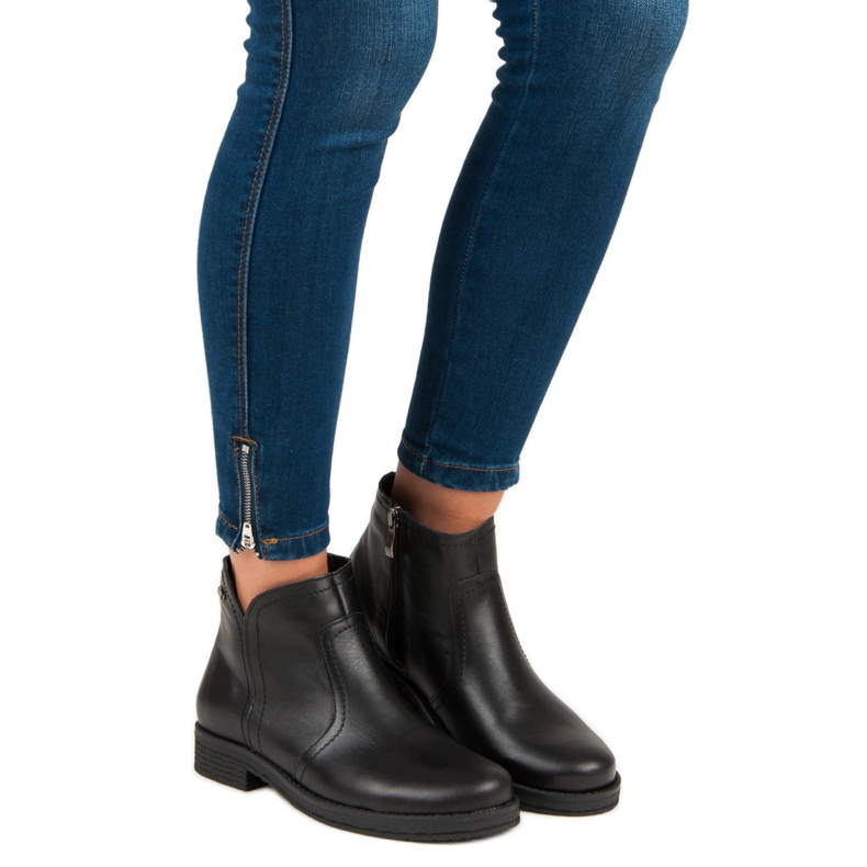 Alacsony csizma a VINCEZA cipzáron fekete 1