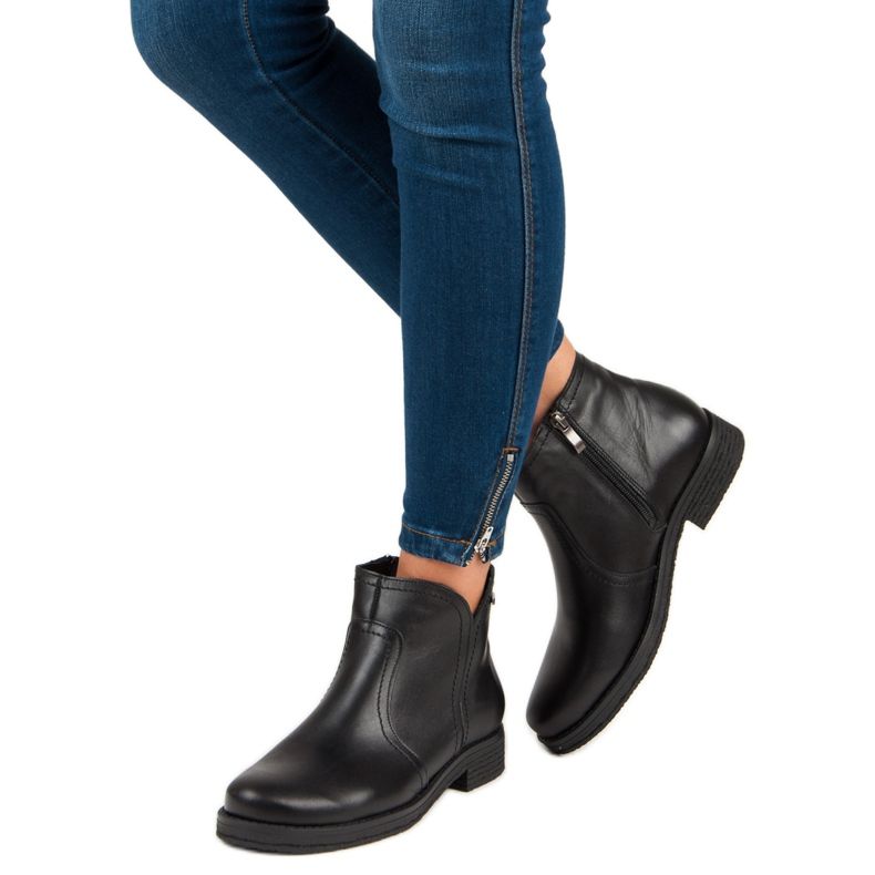 Alacsony csizma a VINCEZA cipzáron fekete 2