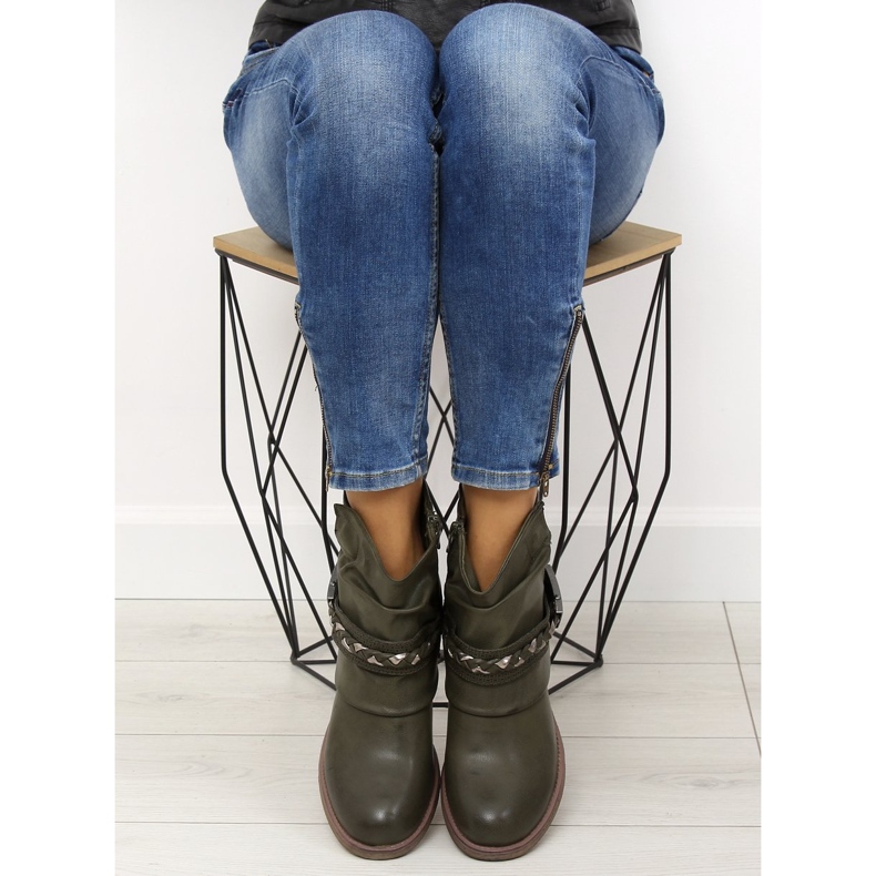 Zöld női csizma 815-PA DK.GREEN 1