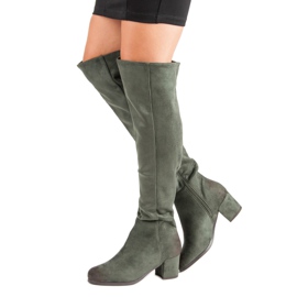 Térd fölötti csizma a VINCEZA-tól zöld 1
