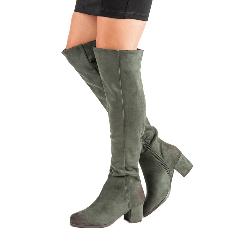 Térd fölötti csizma a VINCEZA-tól zöld 1