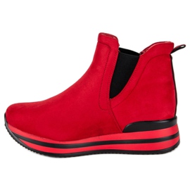 Bestelle Jodhpur csizma a platformon piros 1