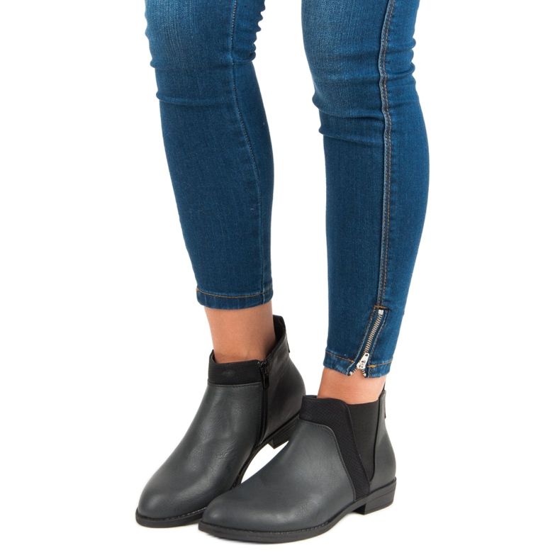 Groto Gogo Alacsony bokacsizma cipzárral fekete 2