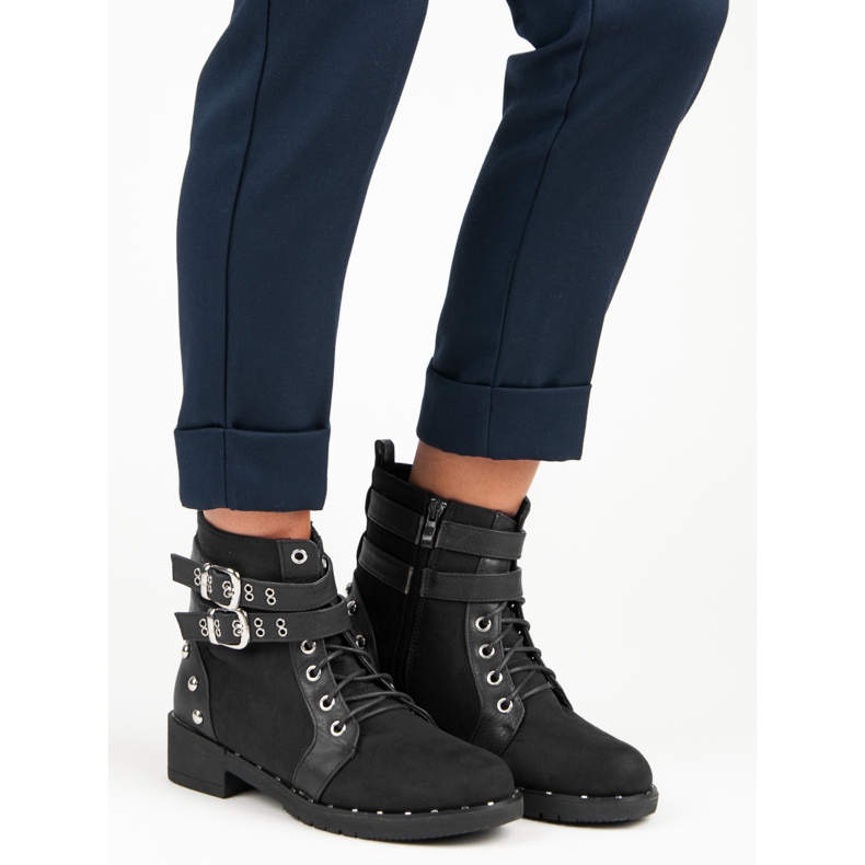 Clowse Divatos, munkás csizma fekete 1