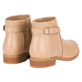 Abloom Bézs színű bokacsizma cipzárral fekete barna 1