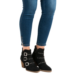 Alkalmi magas sarkú bokacsizma fekete 1