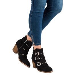 Alkalmi magas sarkú bokacsizma fekete 2