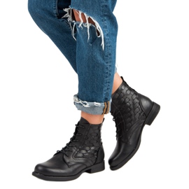 Forever Folie Alkalmi kötött bokacsizma fekete 2