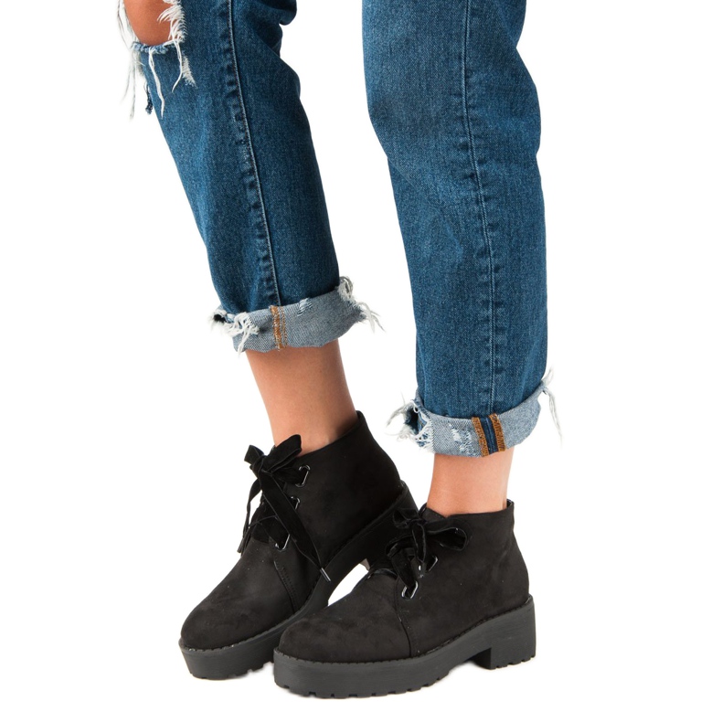 Anesia Paris Divatos velúr csizma fekete 1