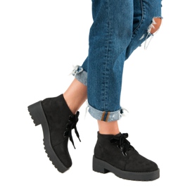 Anesia Paris Divatos velúr csizma fekete 2