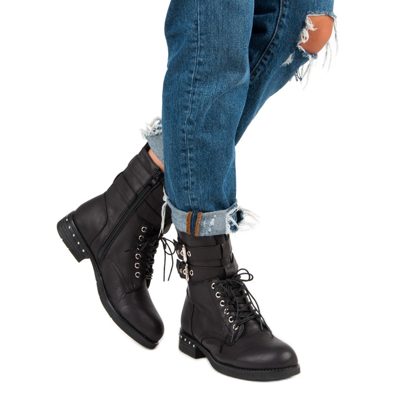 Super Me Kényelmes csizma fekete 2