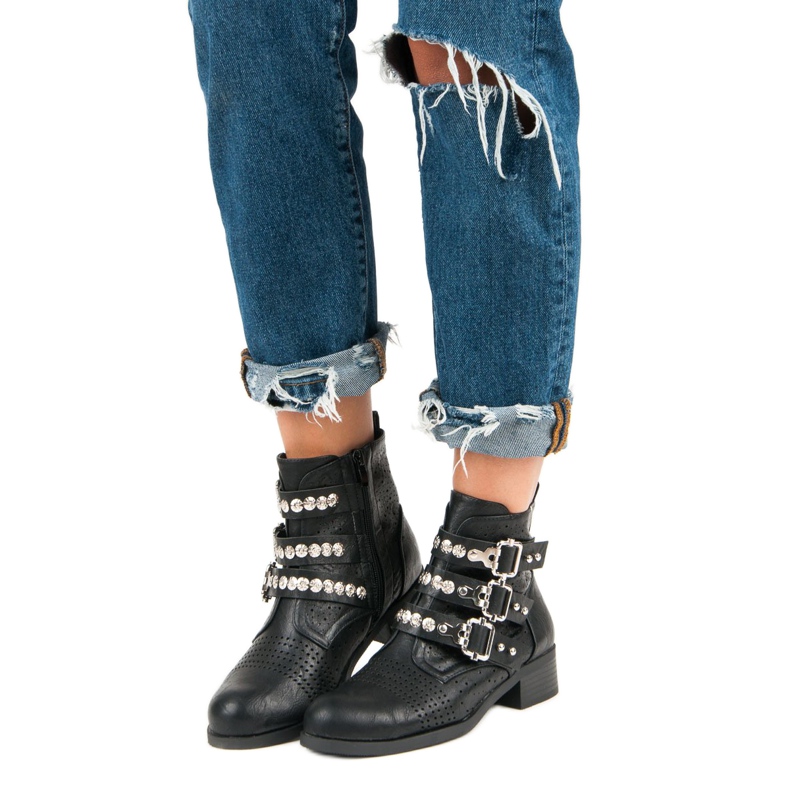 SDS Stílusos, munkás csizma fekete 1