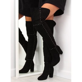 Fekete magas sarkú csizma 539-1 Fekete 2