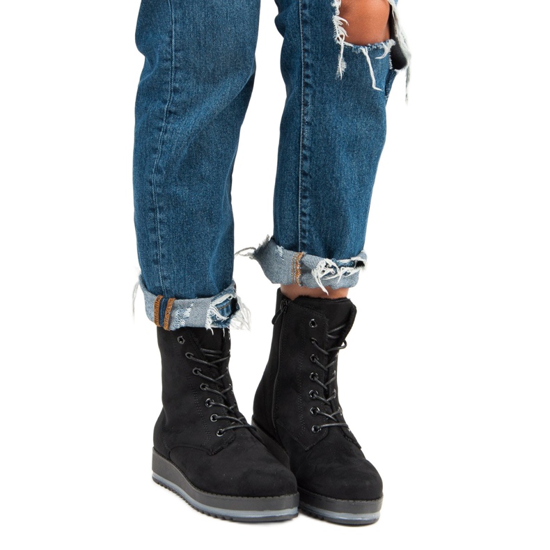 Meleg, kötött csizma fekete 1 Meleg, kötött csizma fekete 1