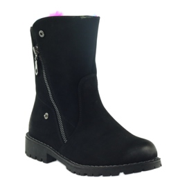 Sergio Leone Csizma színes bundával, cipzárral fekete sokszínű 1 Sergio Leone Csizma színes bundával, cipzárral fekete sokszínű 1