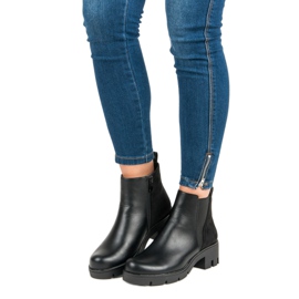 Lucky Shoes Kényelmes őszi csizma fekete 1