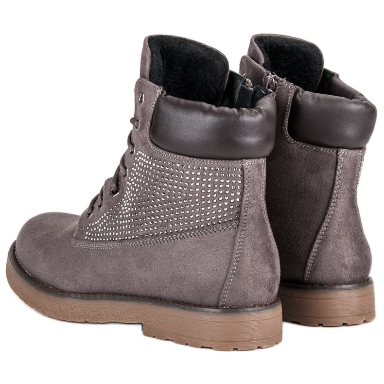 Bestelle Suede Trappers On A Slider szürke 2