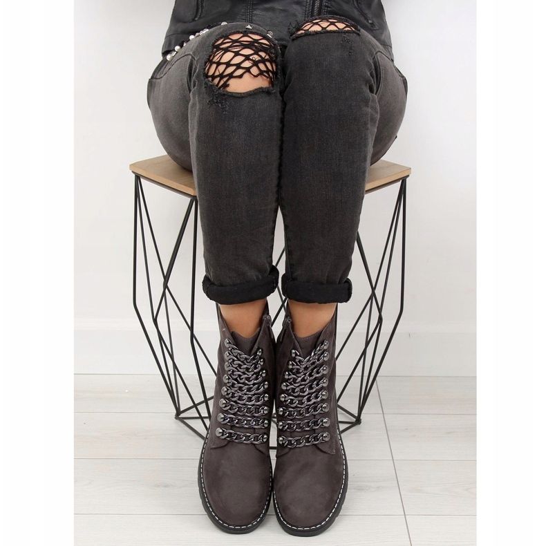 Szürke csizma workery 061-27-1 Szürke 2