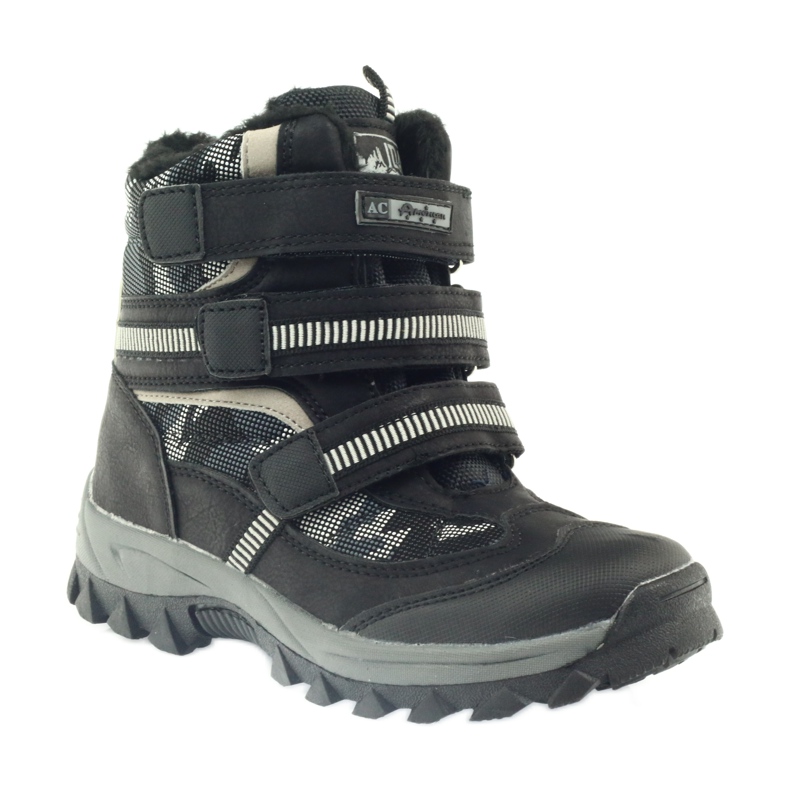 American Club Amerikai csizma bootees téli csizma 87433 fekete fehér szürke 1