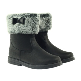 American Club Amerikai magas bakancsos téli csizma szőrmével fekete 4