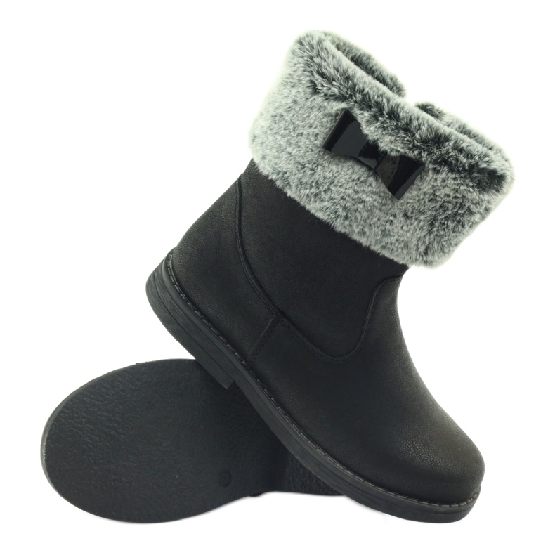 American Club Amerikai magas bakancsos téli csizma szőrmével fekete 3