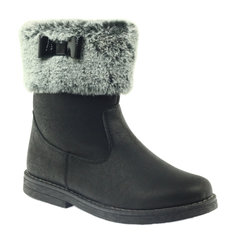 American Club Amerikai magas bakancsos téli csizma szőrmével fekete 1