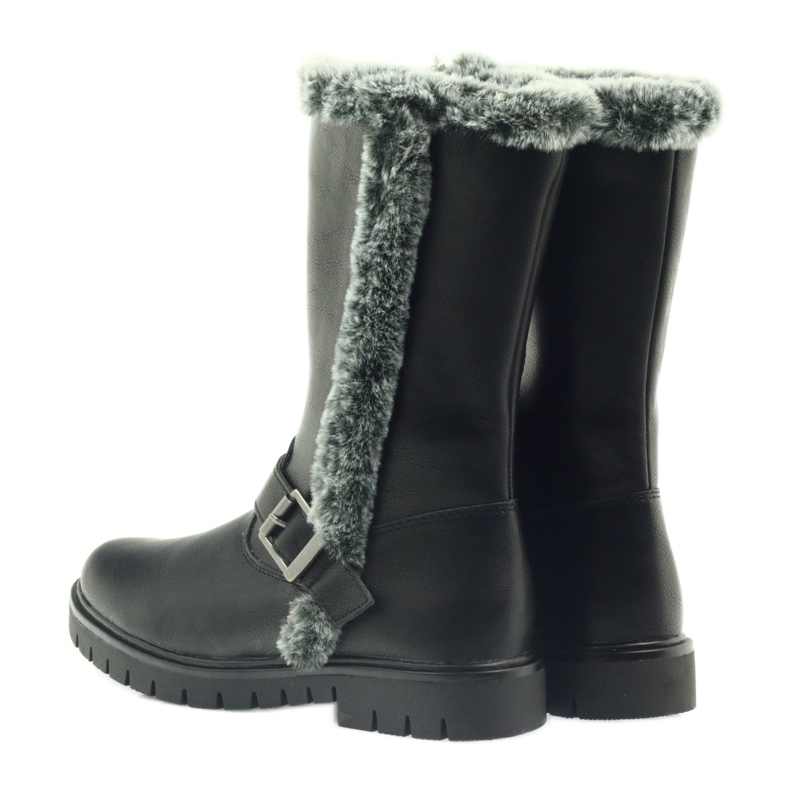 American Club Fekete hosszú csizma szőrmével 5