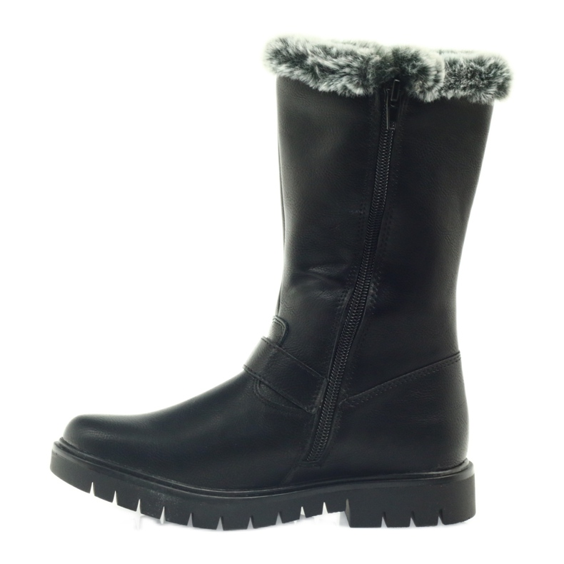 American Club Fekete hosszú csizma szőrmével 1