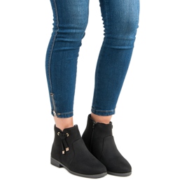 Top Shoes Alacsony bokacsizma cipzárral fekete 1