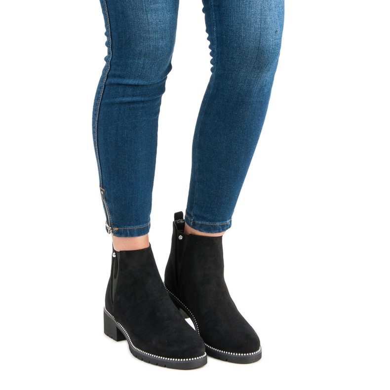 Vices Suede Chelsea csizmákat csíp fekete 1