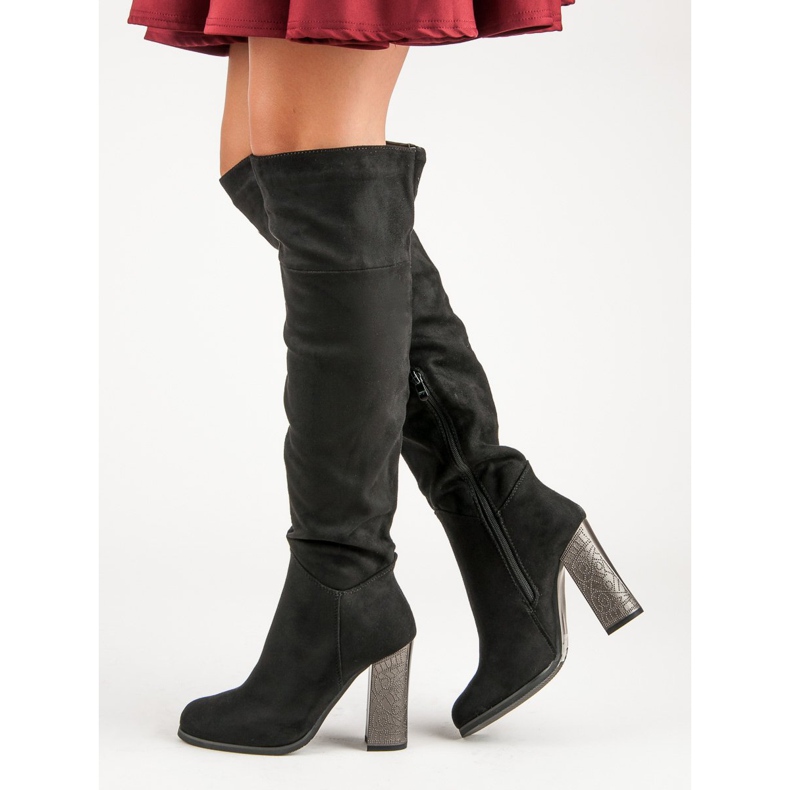 Ch. Creation Stílusos csizma a poszton fekete 1