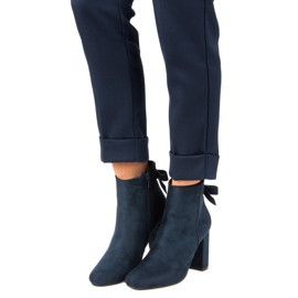 Ideal Shoes Stílusos sötétkék csizma 2