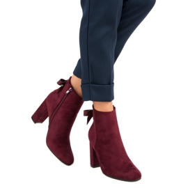Ideal Shoes Stílusos piros bokacsizma 2