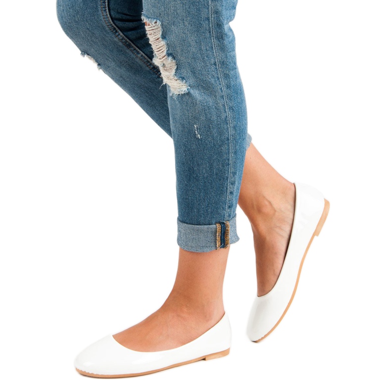 Top Shoes Lakkozott balerinák fehér 2