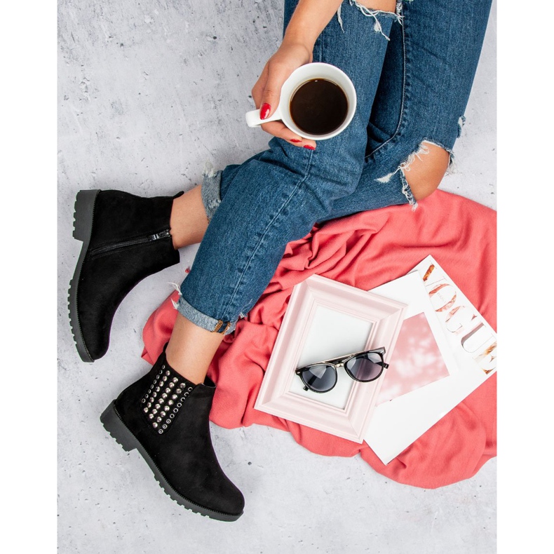 Queen Vivi Stílusos Chelsea csizma fekete 1