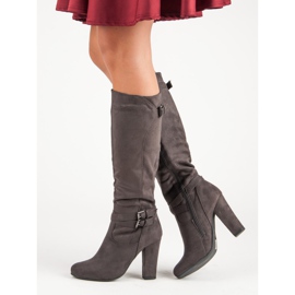 Groto Gogo Velúr csizma a poszton szürke 1