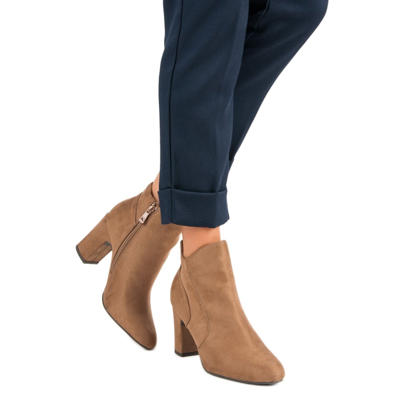 Kylie Elegáns velúr csizma barna 1