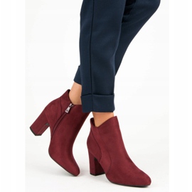 Kylie Elegáns velúr csizma piros 2