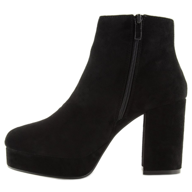 Fekete széles sarkú csizma YQ207 Fekete 1