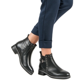 Vinceza Fekete csizma strasszokkal 1