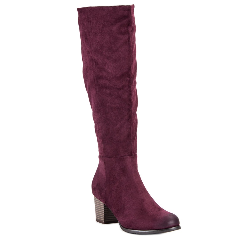 VINCEZA velúr csizma piros 1