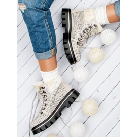 Kylie Stílusos csizma védővel barna 1