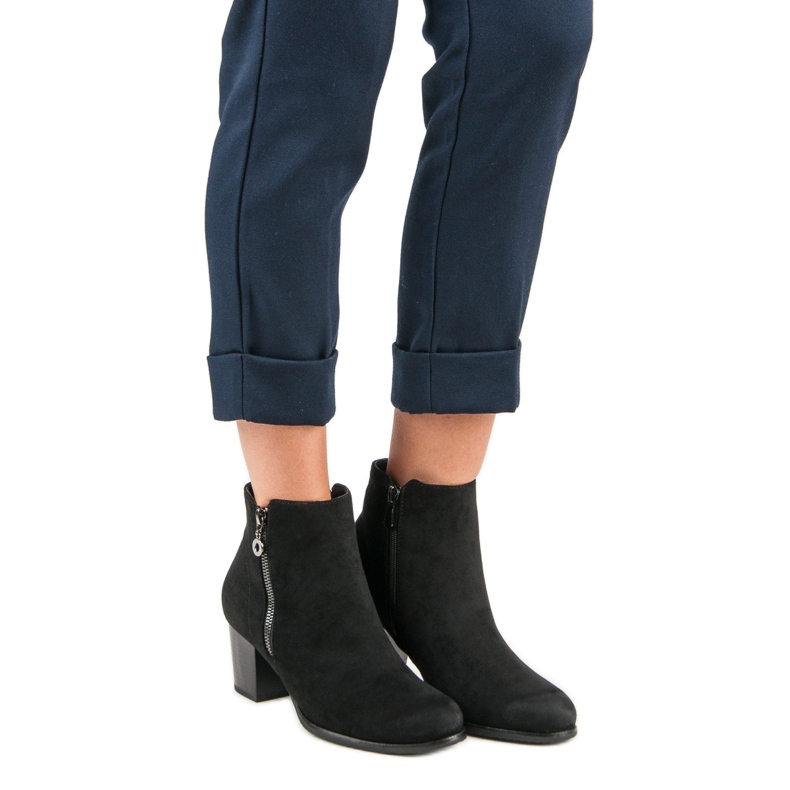 VINCEZA velúr csizma fekete 2