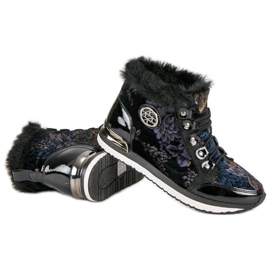 Aclys Divatos kötött cipők fekete sokszínű 2