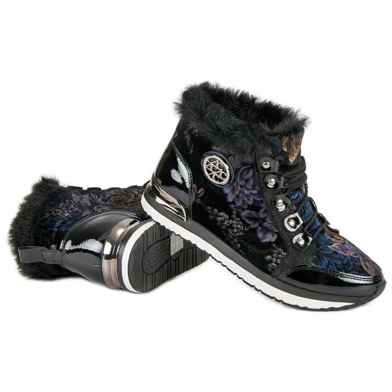 Aclys Divatos kötött cipők fekete sokszínű 2